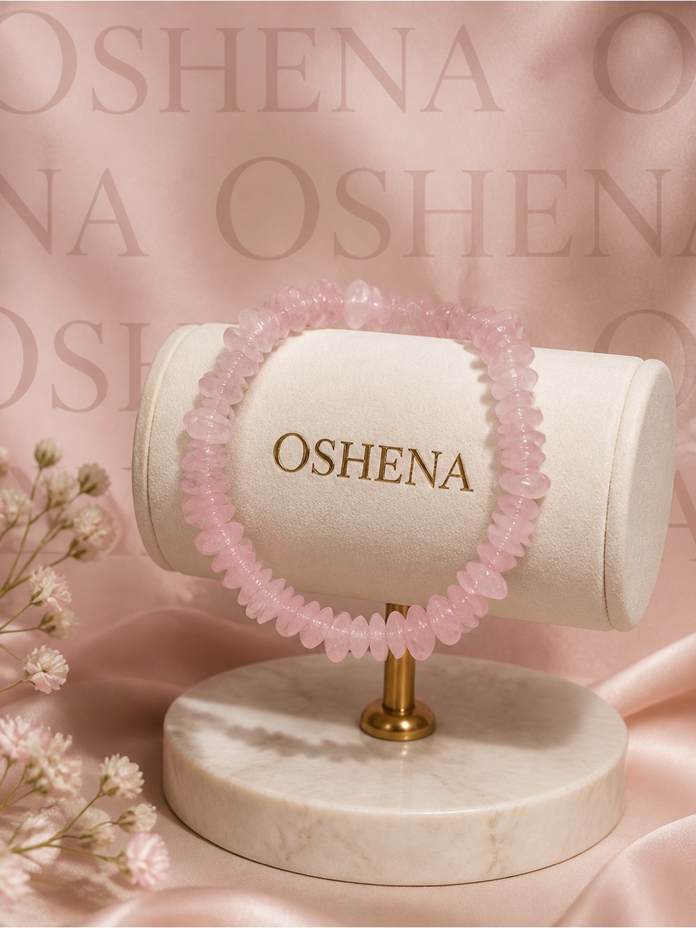 Pink Rose Quartz Chip Bracelet